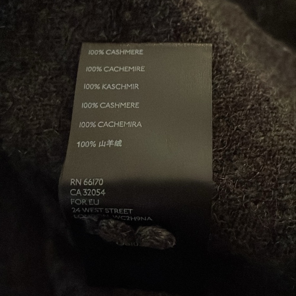 Anthropologie pure cashmere poncho sweater size L dark gray - Picture 5 of 8